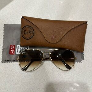 Rayban Aviators Brown Gradient w Case